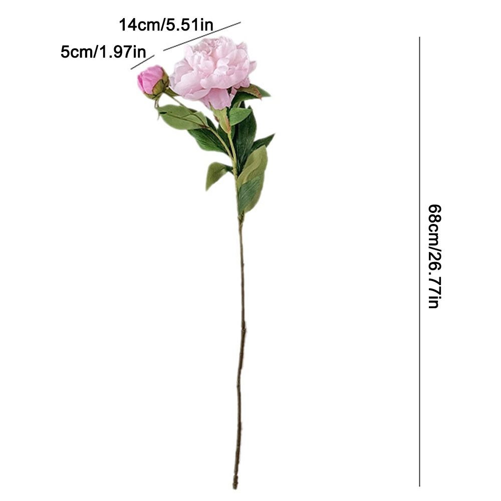 DIY 2 Head Artificial Peony Bouquet Silk Cloth Lifelike Artificial Flower Silk Fake Flower Photography Prop