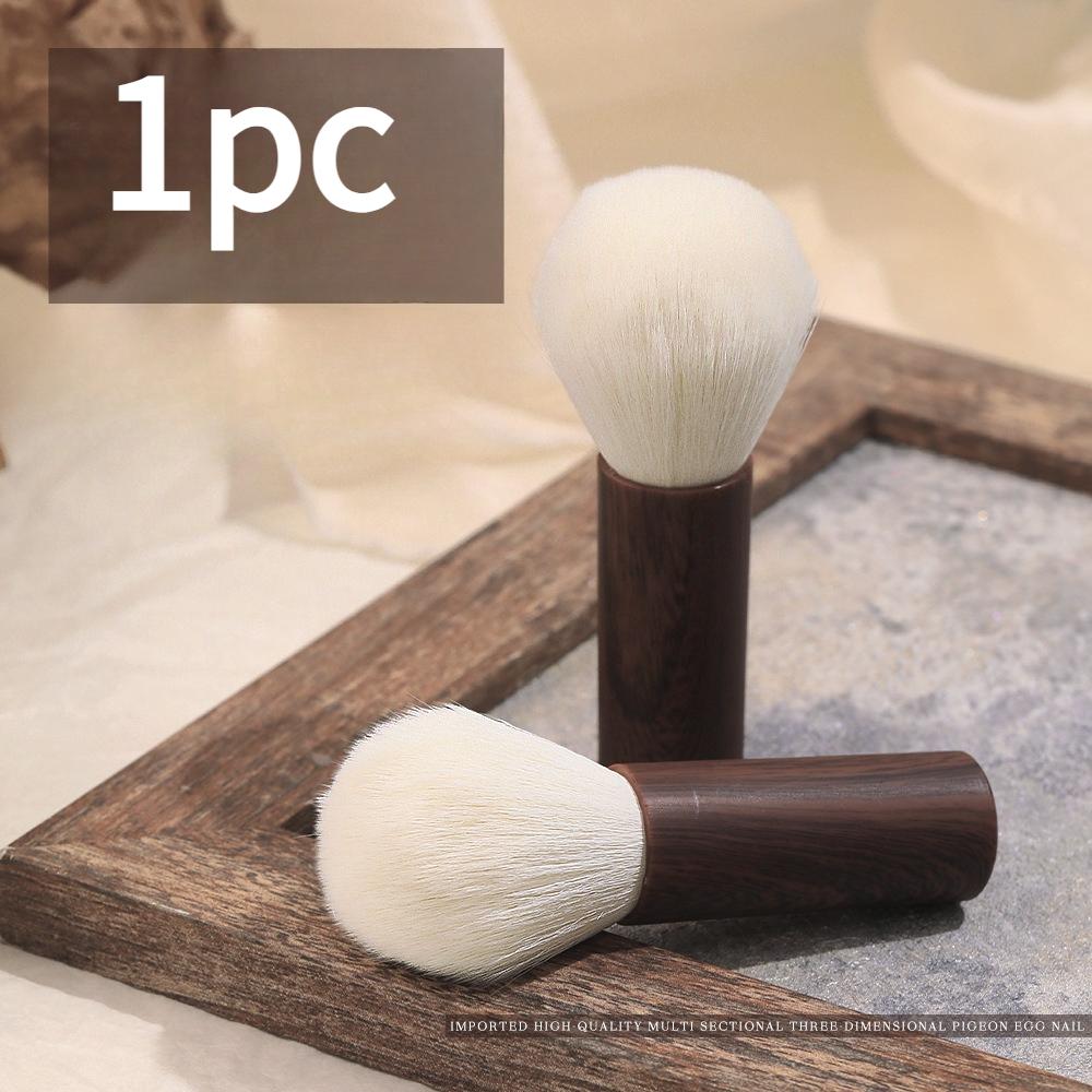 1pc Premium Walnut Wood Nail Brush with Ergonomic Handle - Gentle Dust & Clutter Removal Makeup Brush for Nails, Manicure Tools