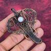 Rainbow Moonstone Pendant Copper Wire Wrapped Elephant Jewelry Gemstone Pendant