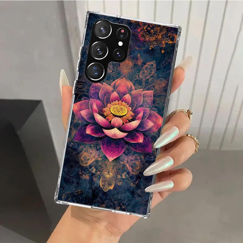 Coque de téléphone Mandala Chakra Insist Yoga pour Samsung Galaxy S26 S24 S23 Ultra S25 Edge S22 S21 Plus S20 FE + Coque souple imprimée