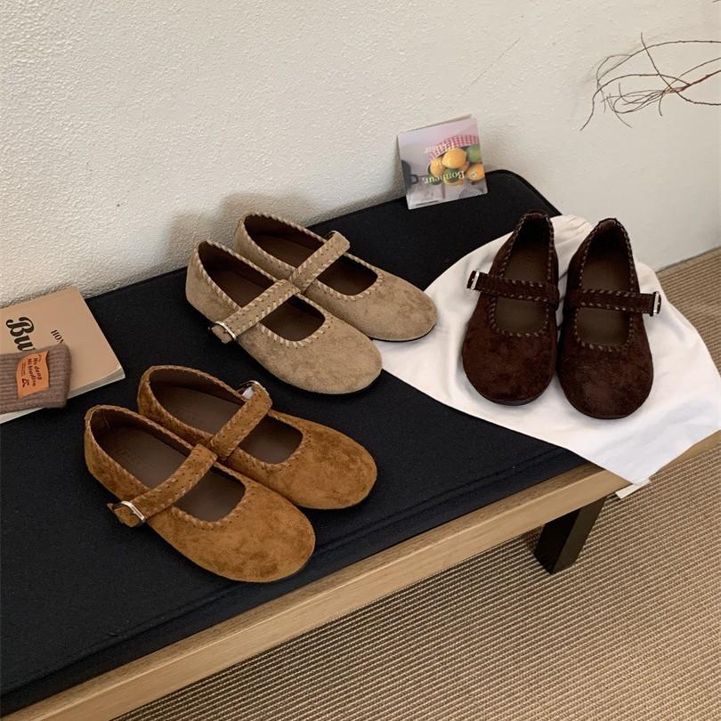 2025 One-pedal grandma Doudou shoes trendy soft sole Korean version versatile soft leather flat sole autumn shallow mouth single shoes women