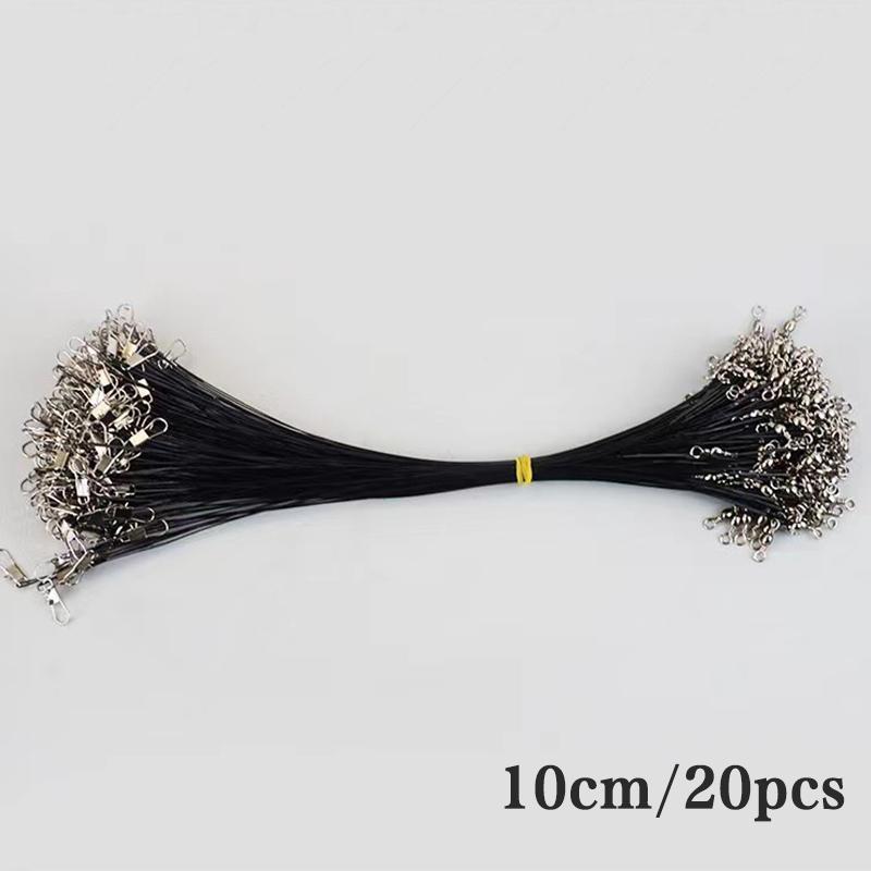 20 buc. Linie de pescuit din oțel anti mușcătură Lider din sârmă de oțel cu accesoriu de pescuit pivotant, miez de plumb, sârmă de pescuit, 15-30 cm.