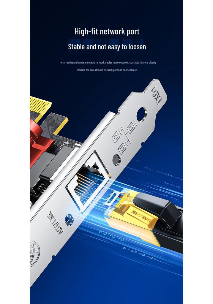 ShanZe PCI-E 2.5G Gigabit Network Card for Desktop - Built-in Wired High-Speed 1000M E-sports Internet Access