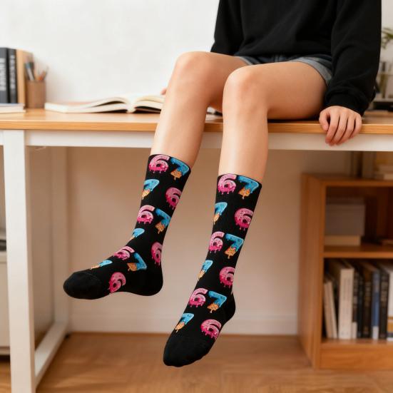 Funny 67 Crew Socks 6 7 Creams Drips Casual Socks Six Seven Meme Socks for Men Women Boys Girls Christmas Gifts