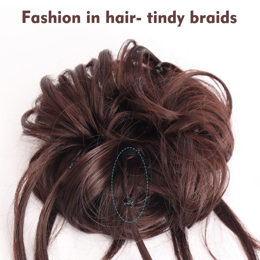 Synthetic Wrap Curly Ponytail Bun Chignon Messy Curly Hair Elastic False Hair Pieces for Women KTB