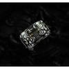 Verstellbarer Offener Ring Herren Damen Sterling Antiker Bestien-Motiv Vintage-Stil Geometrisches Statement