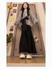 Korean Style Autumn & Winter Bow Tie Sweater and Fringe Skirt Two-Piece Set for Women