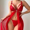 Sexy suspender two-piece sexy nightdress hollow bow casual body sculpting two-piece set for women