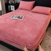 Yumuşak Sıcak Peluş Fitted Sheet Elastik Yatak Örtüsü Kabarık Mercan Polar Yatak Örtüsü Kış Çift Lüks Çift Kişilik Yatak Örtüsü