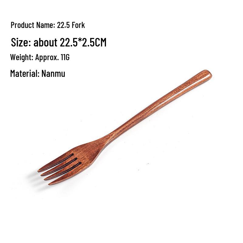 Camphor Wood Multi-Purpose Spoon Set: Coffee, Milk Tea, Honey, Dessert, Soup & Fork for Adults and Children.