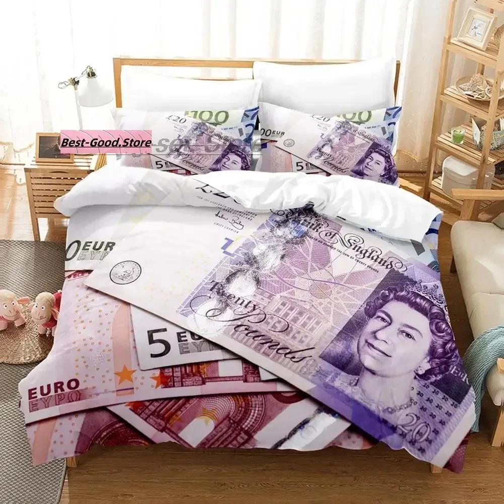 Dolar Beding Set Single Twin Ful Quen King-Sized Dimensionsd Dimensions Bed Linen Set Aldult Kid Bedrom Duvetcover Sets 3D Print Money bed shet set