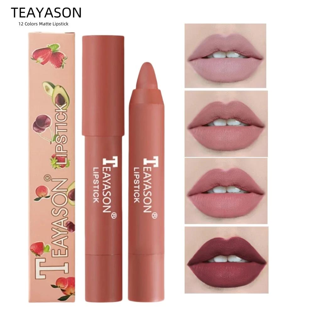 TEAYASON Nude Velvetový Matný Rtěnka Dlouhotrvající Hydratační Tužka na Rty Vysoce Pigmentovaná Rotační Rtěnka Tužka Dámská Kosmetika