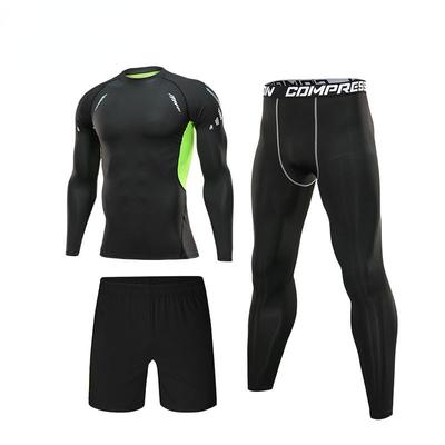 3 Teile/satz männer Gym Fitness Kompression Anzug Lange Ärmel Kleidung Laufen Jogging Workout Strumpfhosen Übung Trainingsanzug Sport Tragen