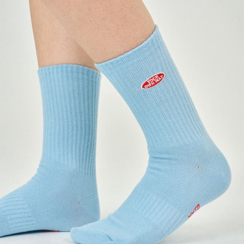 MONTH IN MONTH OUT Mmt Colored Crew Socks _ SKY