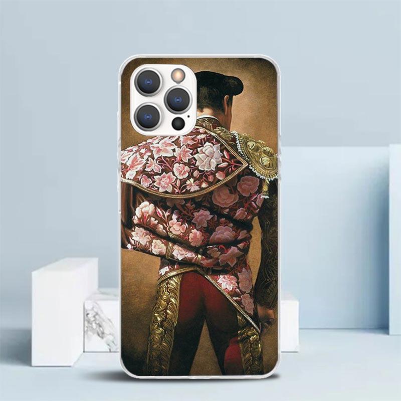

Bullfight Bull Fighter Matador Soft Cover for iPhone 16 17 Air 15 14 Pro Max 16E Phone Case 13 Mini 12 11 7 SE 8 Print Pattern F iPhone 14 Pro Max