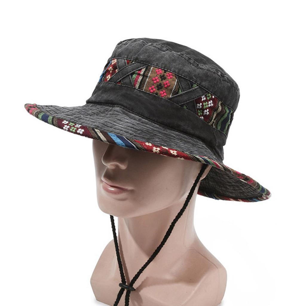 Cappello a Secchiello Stile Bohemien Cappello da Sole in Denim per Esterni Alpinismo Escursionismo Campeggio Unisex Stile Retrò Cappello da Pescatore Lavato