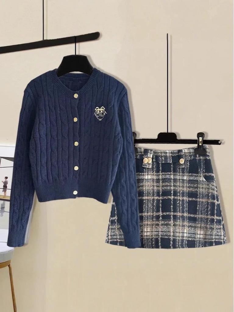 Jupe Midi A-Line à Carreaux - Taille Haute, Coupe Slim, Style Élégant pour le Nouvel An pour Automne/Hiver