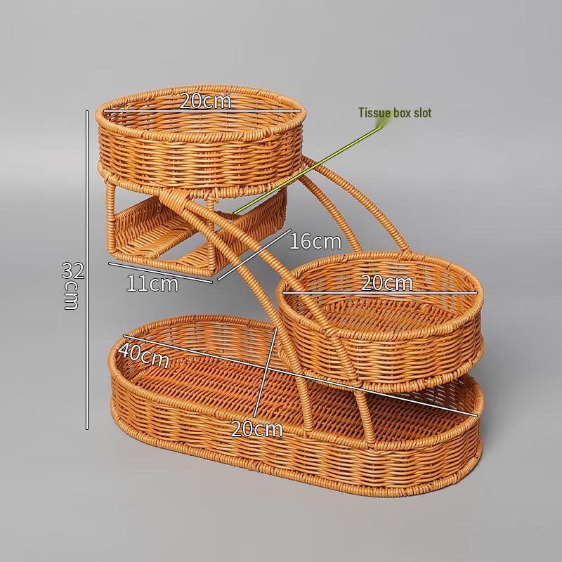 

Chinese Style Bamboo Fruit & Bread Basket with Tissue Slot