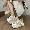 Thick-soled dad shoes women's 2025 summer new breathable mesh small inner height increase versatile lace-up casual women's shoes