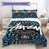 Purple Swirl Marble Logo 3Pcs Bedding Set, Psychedelic Fluid Background 3Pcs Bed Decor Set