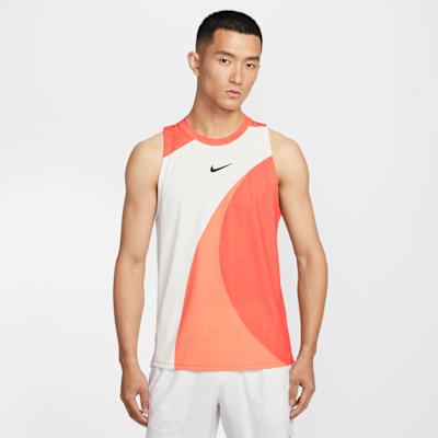 Nike Court Slam Tank Tops Men s Grass Skin Orange/Canvas White/Black C S