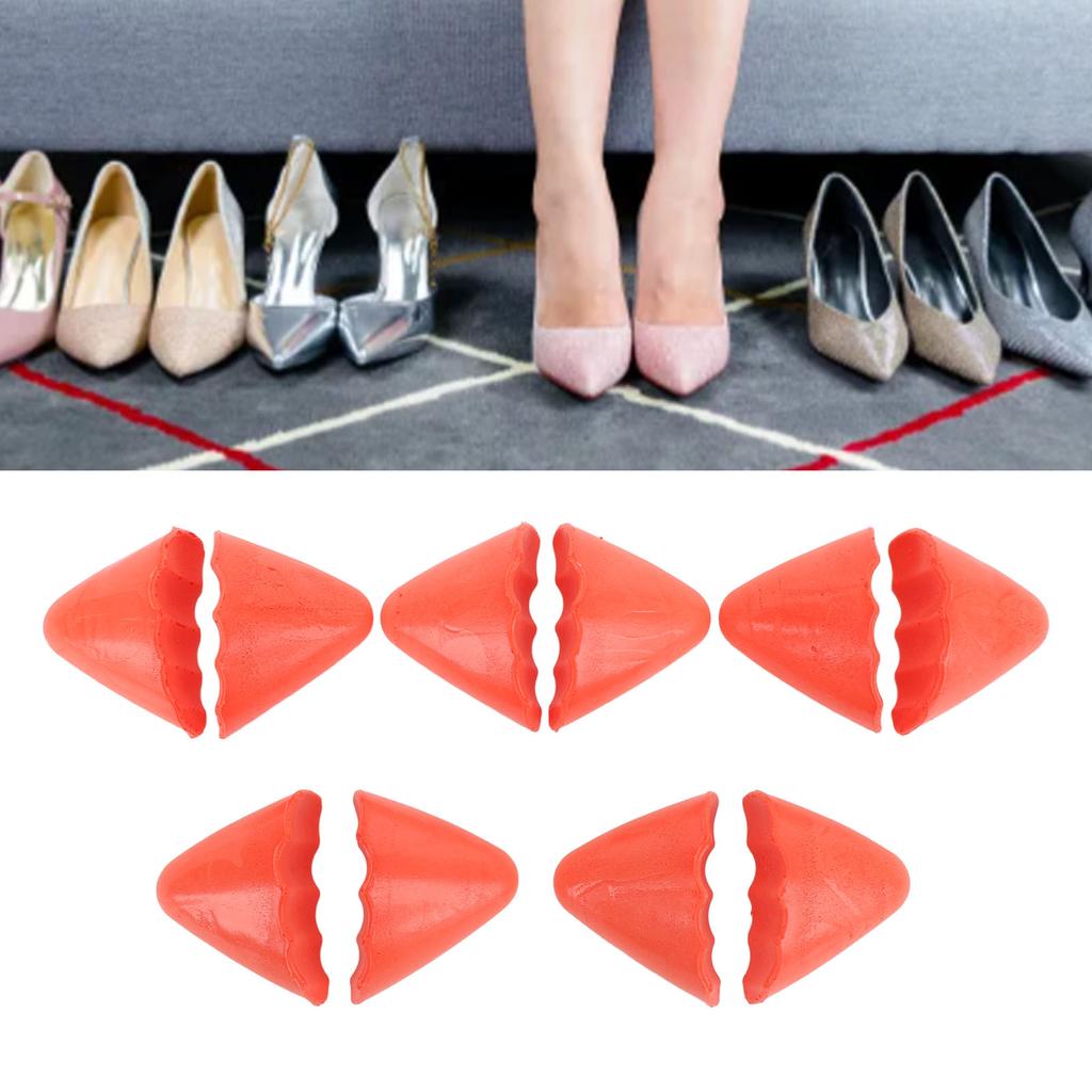 5 Pairs Pointed Shoe Filler Insert PU Foam Thick Soft Toe Cushion Fillers Half Size Shoe Filler For High Heels
