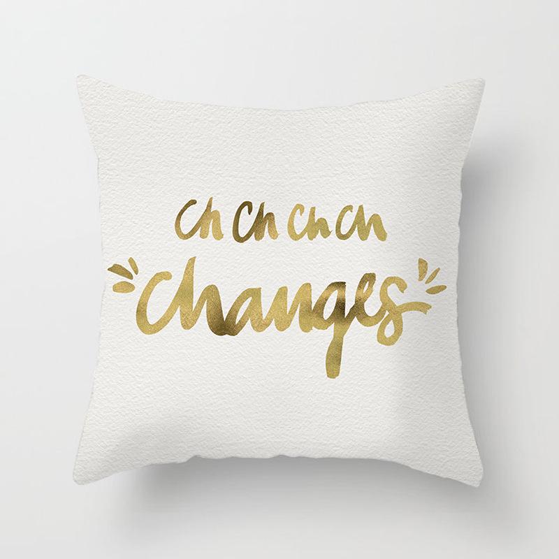 Home Furnishings Simple Golden Sofa Pillow Cover Digitally Printed Car Cushion Cover