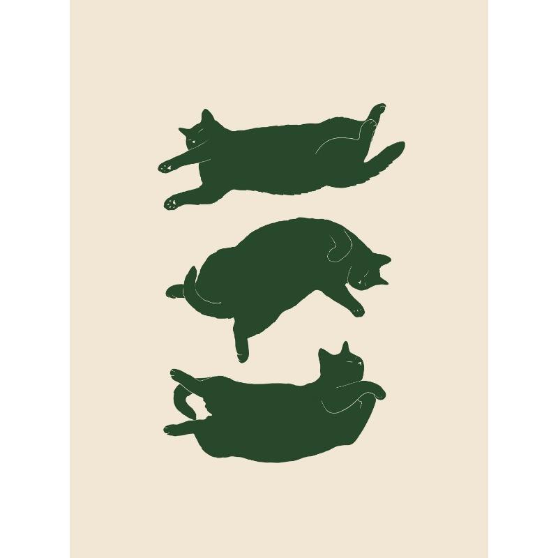 

Funny Cat Dumpling Lazy Cat Illustration Abstract Line Poster Canvas Painting Nodic Wall Art Pictures Bathroom Home Decoration 21cm×30cm NoFrame