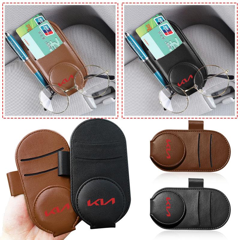 Car Multifunction Sunglasses Clip Card Ticket Holder Stand Eyeglasses For Kia Rio K2 Ceed Cerato K3 Sportage 4 Picanto K5 Optima Sorento Forte Stinger
