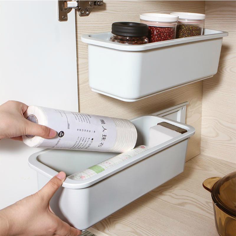 Punch-Free Wall-Mounted Pull-Out Storage Rack for Bathroom and Kitchen