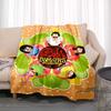 Happy Burger Shop cartoon print blanket. A warm and comfortable flannel blanket suitable for bedrooms, sofas, beds, chairs, picn