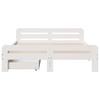 Solid Wood Bed without Mattress White 140x200 cm Pine Wood
