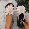 Women's, Flower Flat Slippers, Flip Flops, Flip Flops, Women's, Outerwear, Beach, Flat Slippers