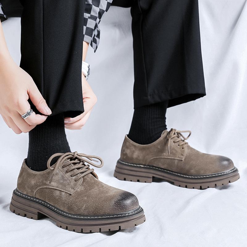 Men's shoes 2025 new retro Martin boots men's low-top British tooling shoes casual big head leather shoes men's 4515-K