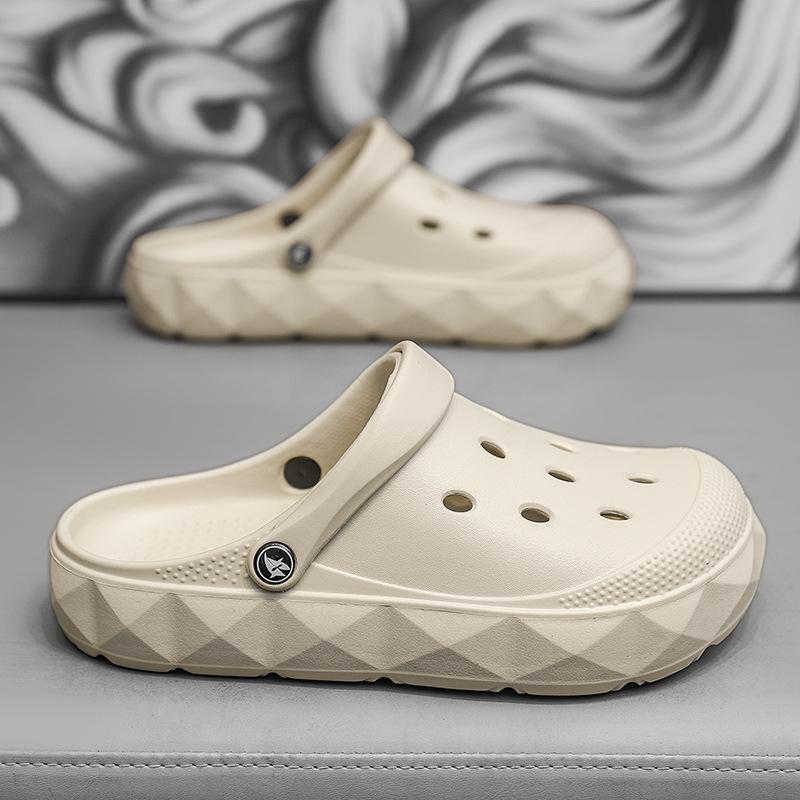 Stepping On Shit Feeling Hole Shoes Men Wear Thick-Soled Non-Slip Bag Head Drag Soft-Soled Dual-Purpose Beach Cool Slippers