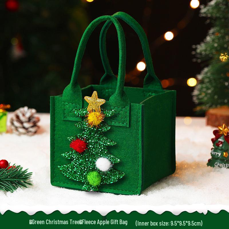 Children's Christmas Eve Apple Gift Bag - Small Handheld Candy Bag
