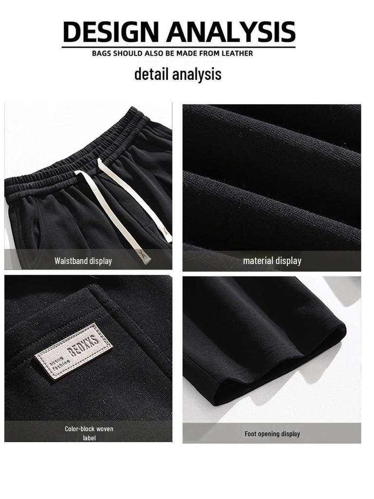 Men's American Velvet-Lined Wide-Leg Heavyweight Sweatpants for Autumn/Winter