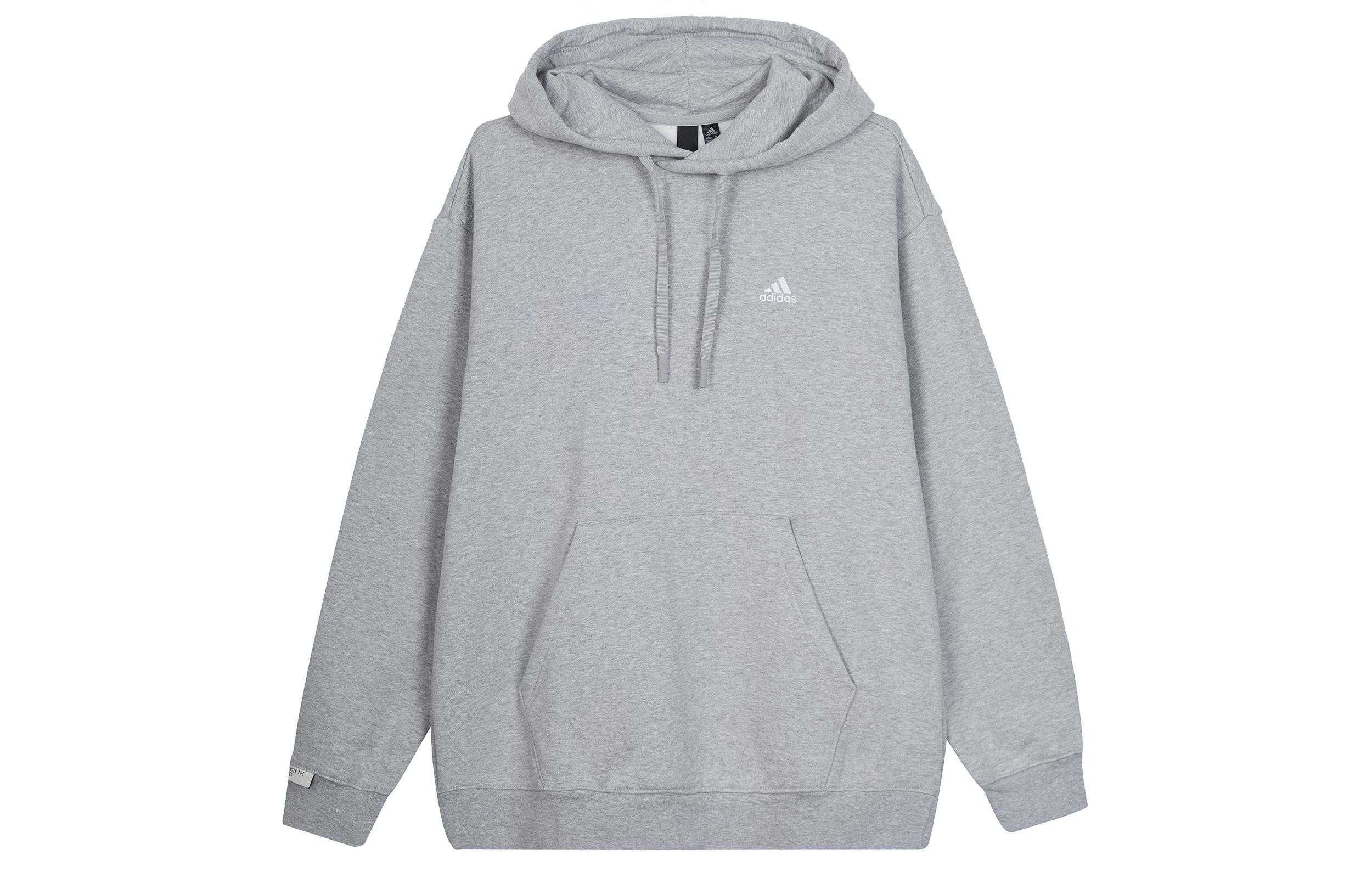 

Adidas Thickened And Fleece Lined Athleisure Hooded Pullover Sweatshirt Men s Medium Heather Gray IV7586 S