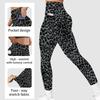 Leopardenmuster Yogahose für Damen Fitness Taschenstil Po-formend Taillenformend Sport-Tight Leggings Winddichte Leggings