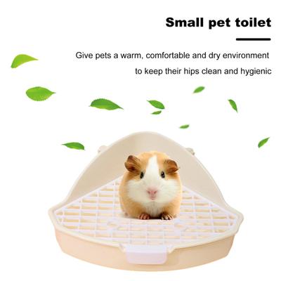 Yousheng Small Pet Toilet High Fence Detachable Hollow Platform Easy Cleaning Rabbit Litter Pan Animal Potty Trainer Bunnies Corner Toilet Box Ferret