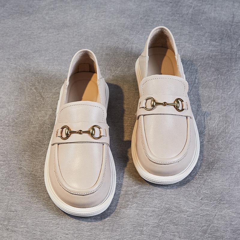 

Женские лоферы из коровьей кожи первого слоя, весенне-осенние, на мягкой подошве, с мягкой поверхностью, подошва из коровьей кожи, плоские, в британском стиле, маленькие кожаные туфли, женские одинарные туфли 40