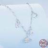 S925 Sterling Silber Sternenhimmel Anhänger Halskette Stern und Planet Choker Halskette für Frauen Geschenk Zirkon Edlen Schmuck
