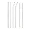4-8Pcs Reusable Glass Straw Set High Borosilicate Smoothie Cocktails Straw Healthy Eco Friendly Drinking Straw with Clear Brush