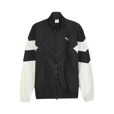 Puma Retro Colorblock Oversized Markenlogo Bequeme Jacke mit Reißverschlusskragen und langen Ärmeln Unisex-Jacken 634278-51