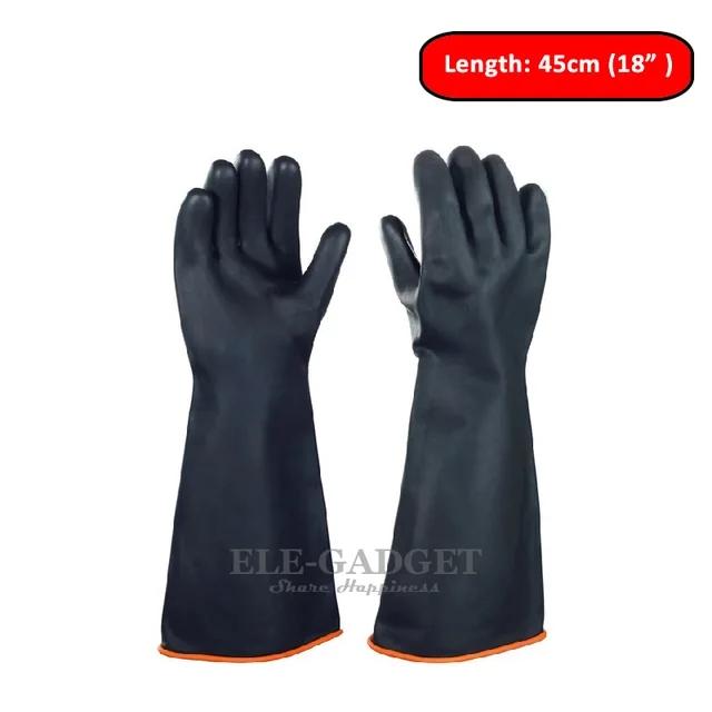 14"-22" Strapazierfähige Chemikalienbeständige Gummi-Schrubbhandschuhe Latex-Finger Gummi Säureölbeständig Latex Industrie-Arbeitshandschuhe