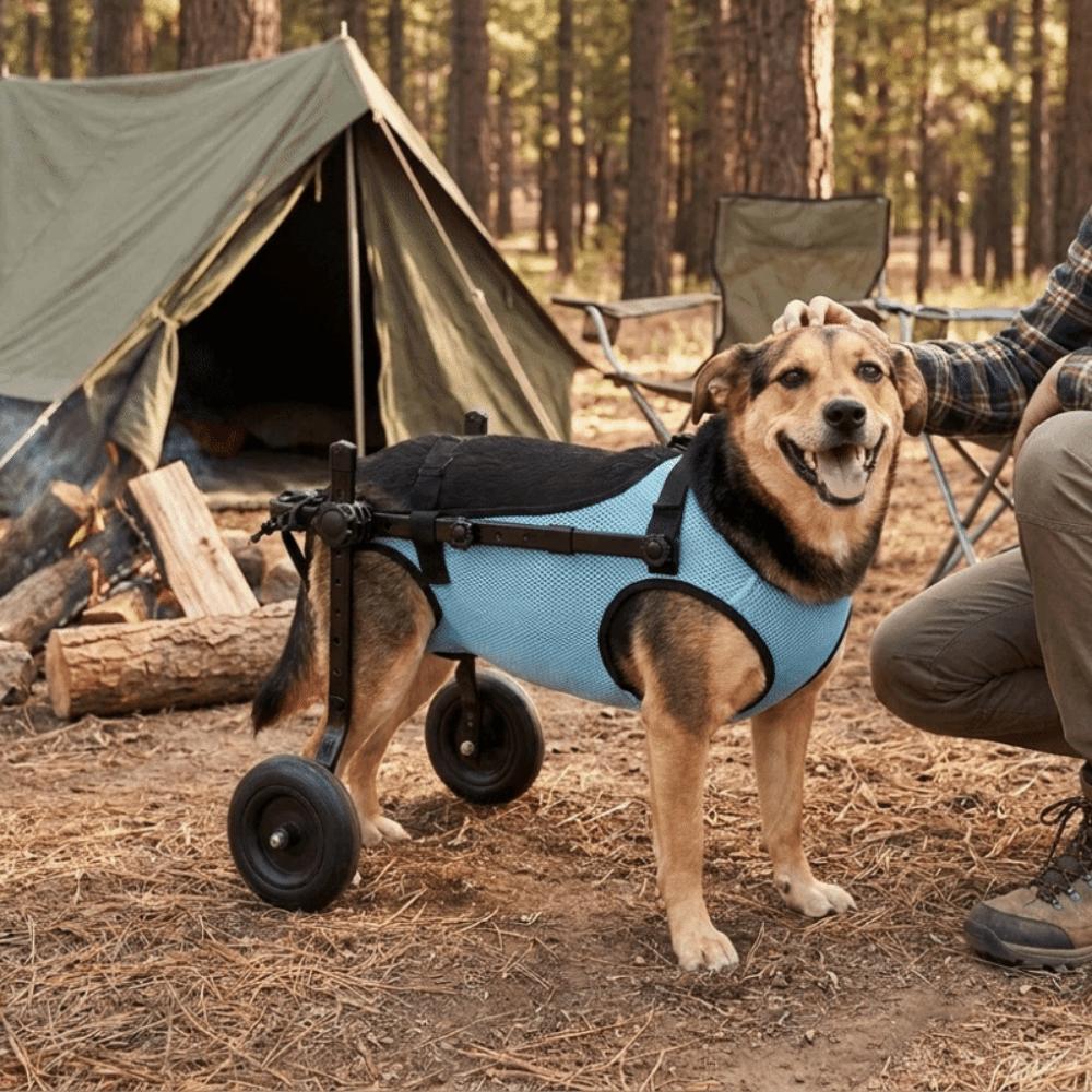 Adjustable Pet Wheelchair Cart Comfortable Rehabilitation Walking Assistant Outdoor Use