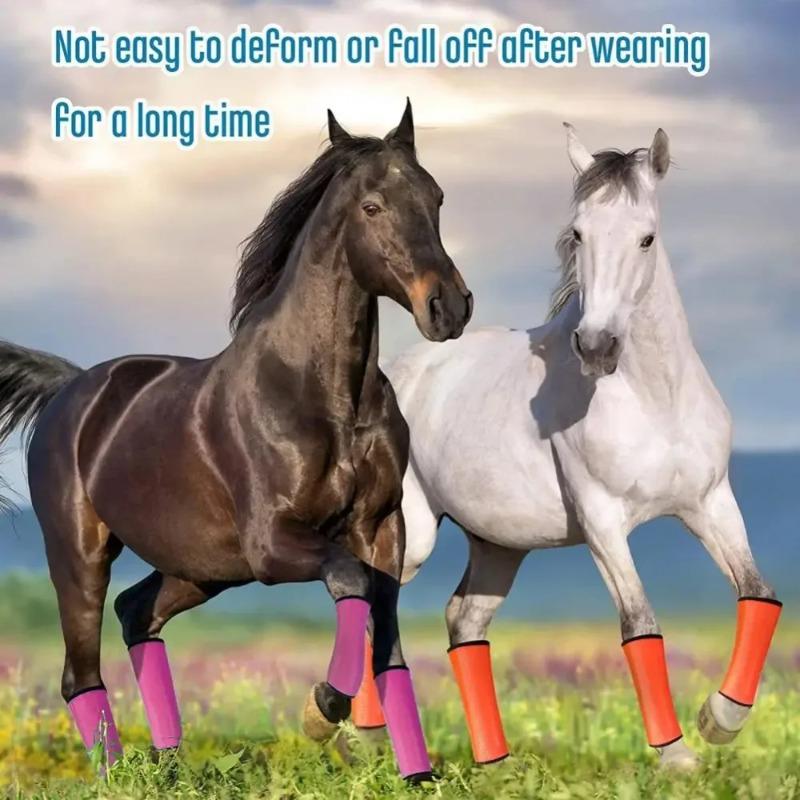 4 Pcs Professional Horse Fly Boots, Breathable Mesh Leg Wraps with Non-Slip Straps, for Pasture & Stable Protection