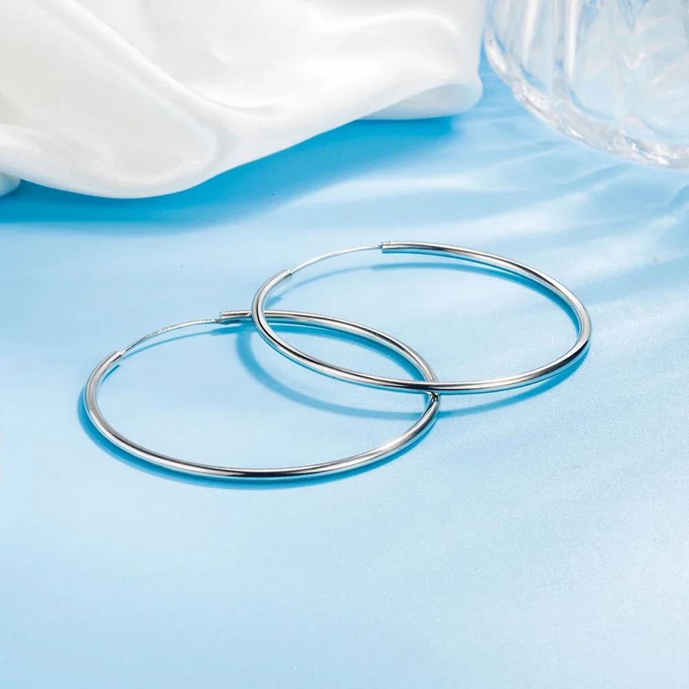 Copper Round Hoop Earrings For Women temperament lady 5/6CM Diameter wedding party Fashion Jewelry Christmas Gifts