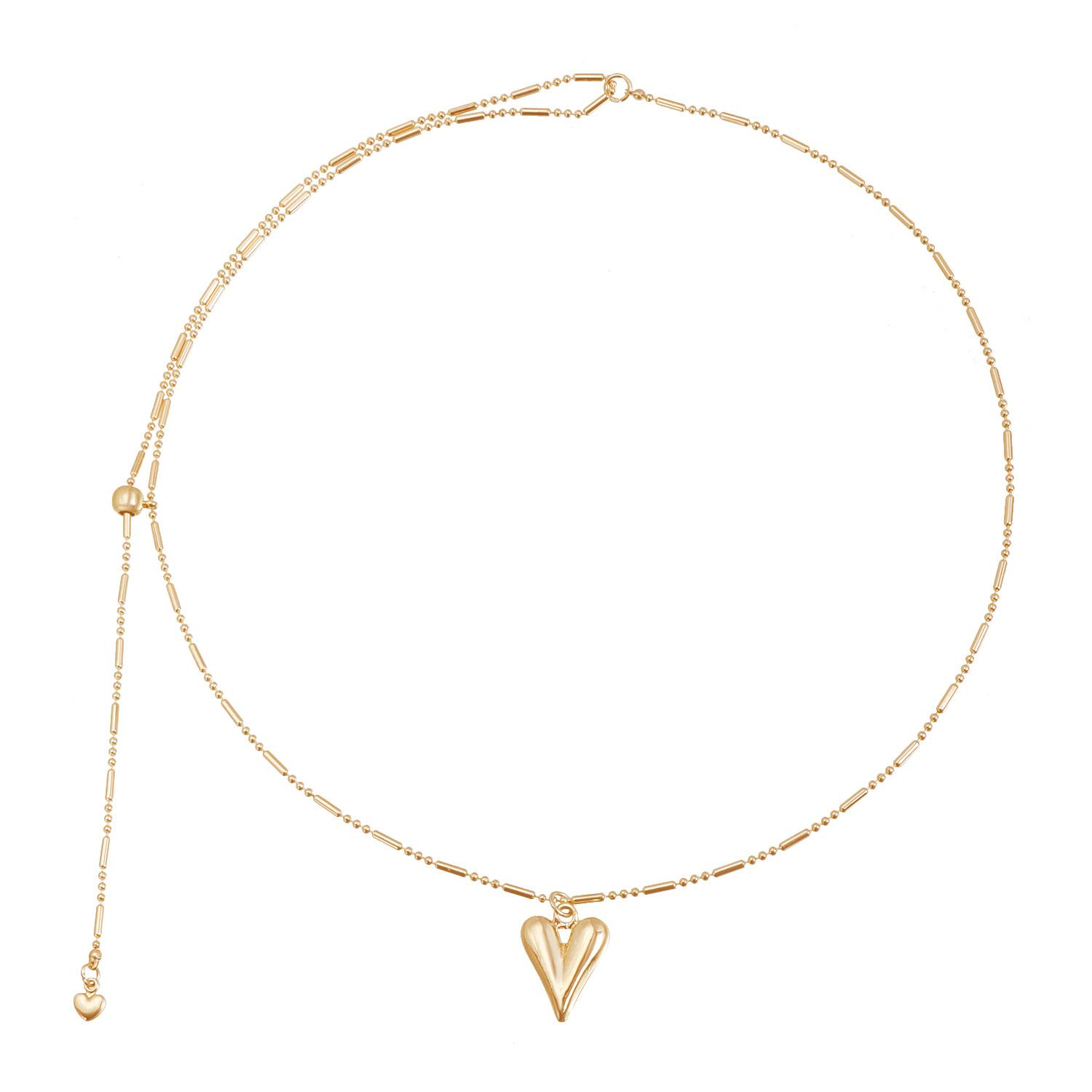 

ins personalized simple thin chain love pendant collarbone chain premium sexy pull necklace золотой