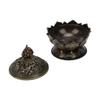 Incense Holder Vintage Zinc Copper Alloy Flower Shaped Incense Bowl Home Decoration